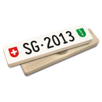 Hoi Schweiz Holzmagnet: SG Autonummer Jahrgang 2013