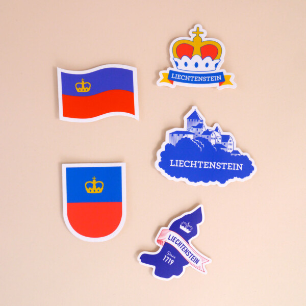 Aufkleber Liechtenstein Kfz-Aufkleber Emblem Flagge 3D Dreckig Fahne Gewölbt 