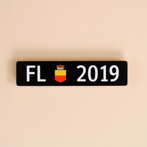 Holzmagnet FL Autonummer: Jahrgang 2019