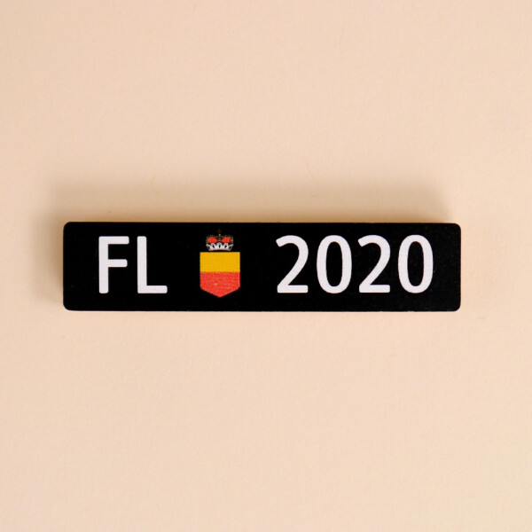 Holzmagnet FL Autonummer: Jahrgang 2020