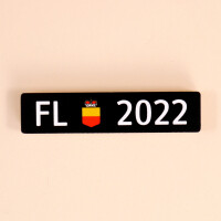 Holzmagnet FL Autonummer: Jahrgang 2022