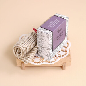 Seifenset Lavendel mit Seifenhalter - und S&auml;ckchen