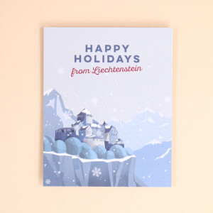 Postkarte Weihnachten klein &quot;Winterschloss / Happy...