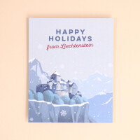 Postkarte Weihnachten klein &quot;Winterschloss / Happy Holidays&quot;