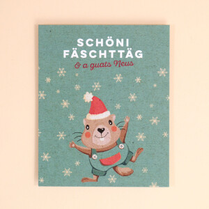 Postkarte Weihnachten klein &quot;Mormile / Sch&ouml;ni F&auml;schtt&auml;g&quot;