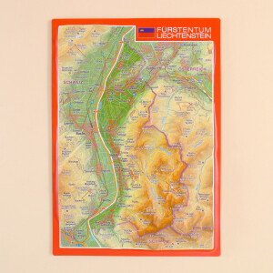 3D Reliefpostkarte Liechtenstein (DIN A6)