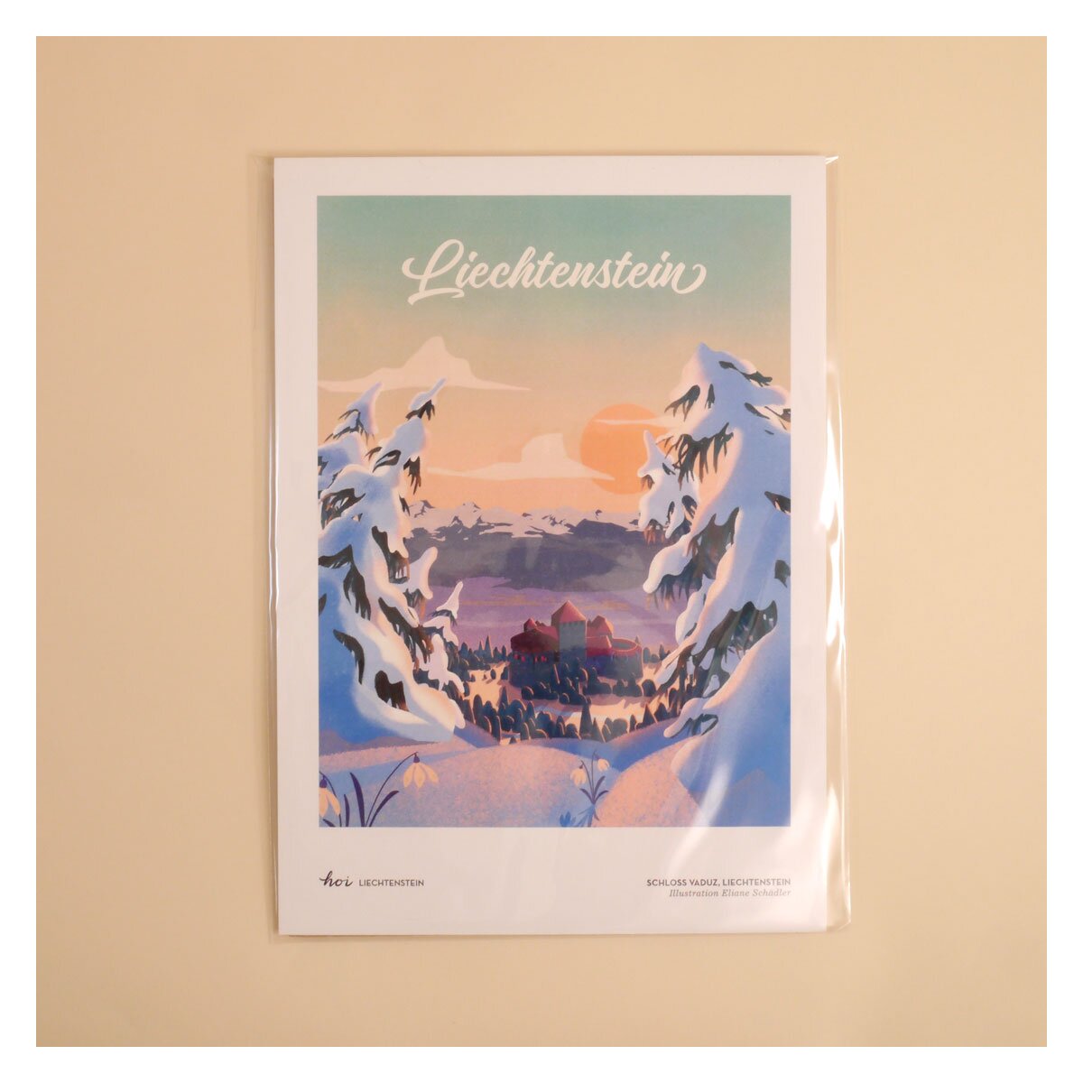 Hoi-Poster A4 – "Retro Schloss Vaduz"