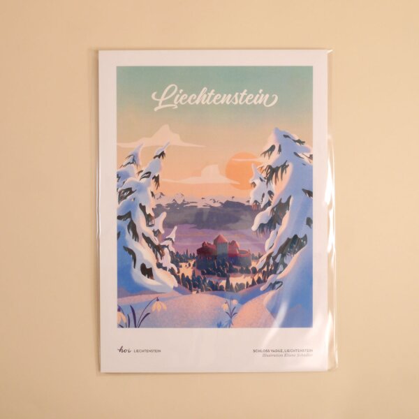 Hoi-Poster A4 – "Retro Schloss Vaduz"