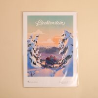 Hoi-Poster A4 – "Retro Schloss Vaduz"