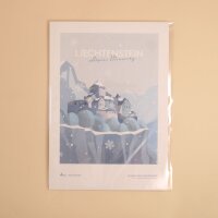 Hoi-Poster A4 – "Schloss Vaduz Illustration Winter"