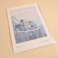 Hoi-Poster A4 – "Schloss Vaduz Illustration Winter"
